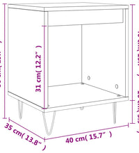 Nachttisch Braun Eichen-Optik 40x35x50 cm Holzwerkstoff