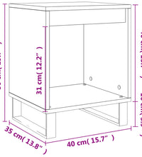 Nachttische 2 Stk. Braun Eichen-Optik 40x35x50 cm Holzwerkstoff