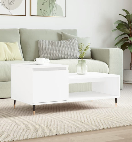 Couchtisch Weiß 100x50x45 cm Holzwerkstoff