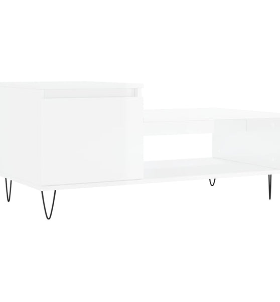 Couchtisch Hochglanz-Weiß 100x50x45 cm Holzwerkstoff