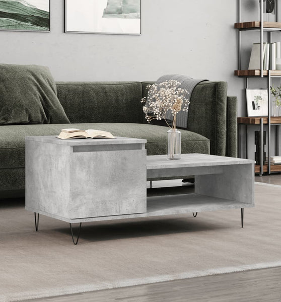 Couchtisch Betongrau 100x50x45 cm Holzwerkstoff