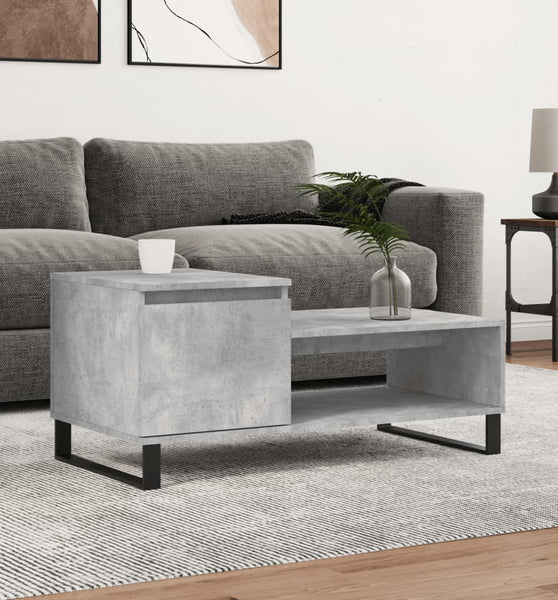 Couchtisch Betongrau 100x50x45 cm Holzwerkstoff
