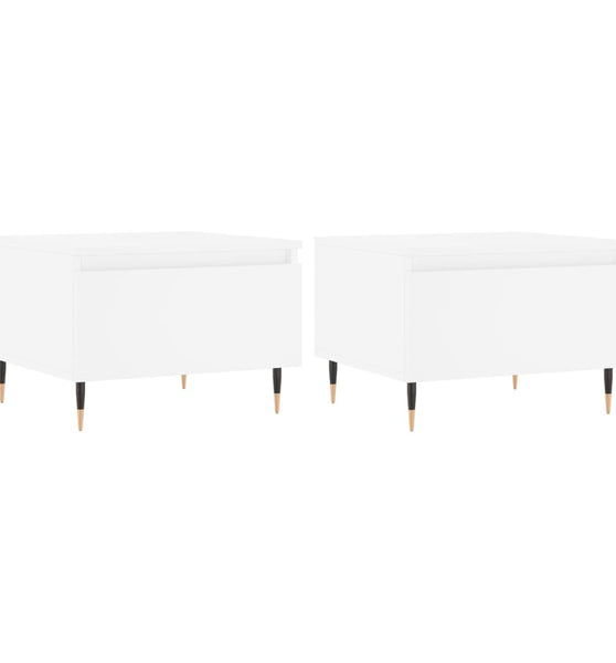 Couchtische 2 Stk. Weiß 50x46x35 cm Holzwerkstoff