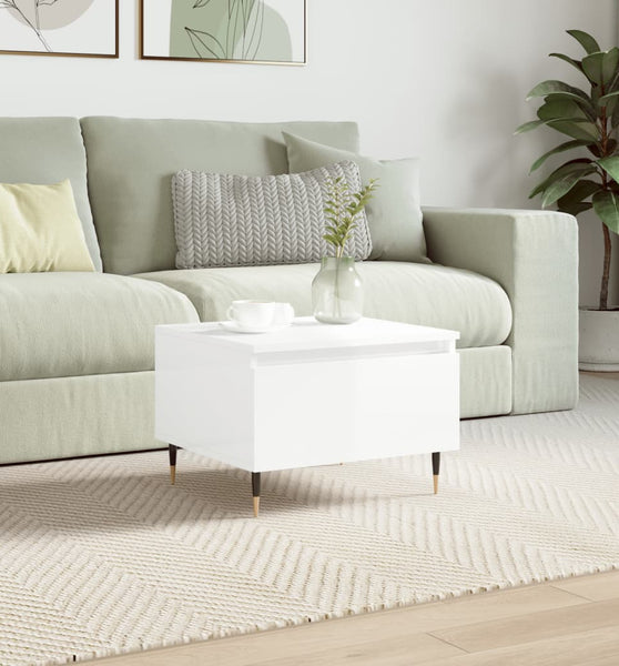 Couchtisch Hochglanz-Weiß 50x46x35 cm Holzwerkstoff