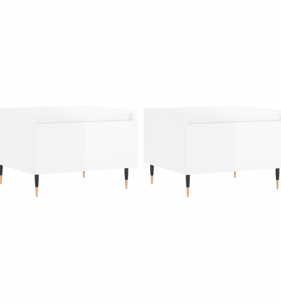 Couchtische 2 Stk. Hochglanz-Weiß 50x46x35 cm Holzwerkstoff