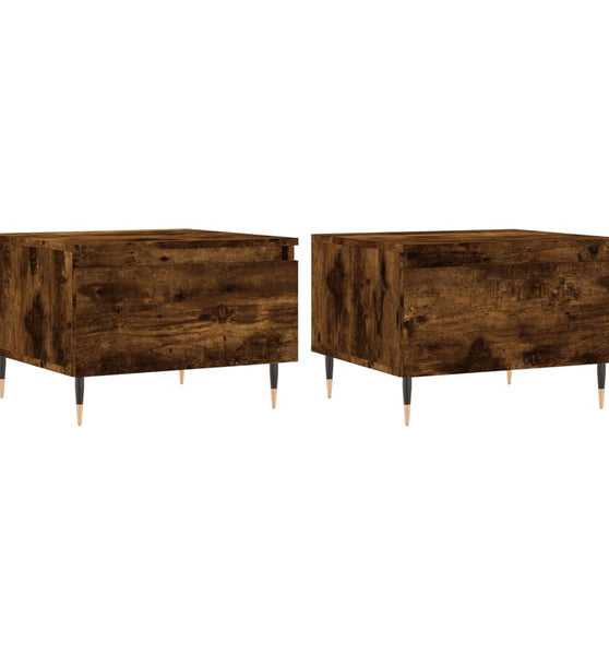 Couchtische 2 Stk. Räuchereiche 50x46x35 cm Holzwerkstoff