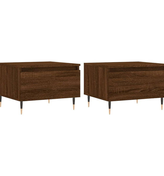 Couchtische 2 Stk. Braun Eichen-Optik 50x46x35 cm Holzwerkstoff