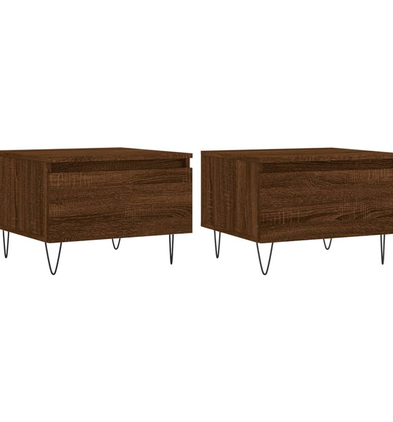 Couchtische 2 Stk. Braun Eichen-Optik 50x46x35 cm Holzwerkstoff