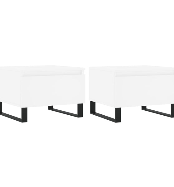 Couchtische 2 Stk. Weiß 50x46x35 cm Holzwerkstoff