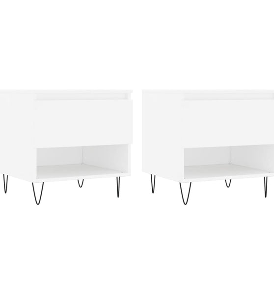 Couchtische 2 Stk. Weiß 50x46x50 cm Holzwerkstoff