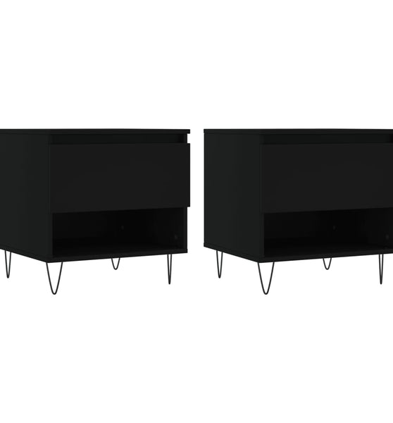 Couchtische 2 Stk. Schwarz 50x46x50 cm Holzwerkstoff