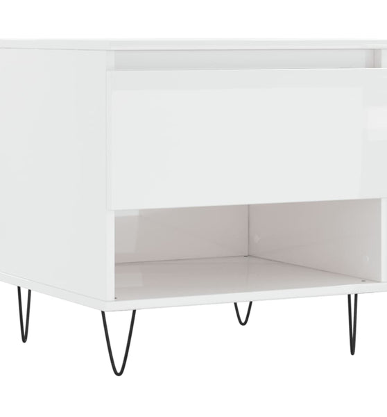 Couchtisch Hochglanz-Weiß 50x46x50 cm Holzwerkstoff