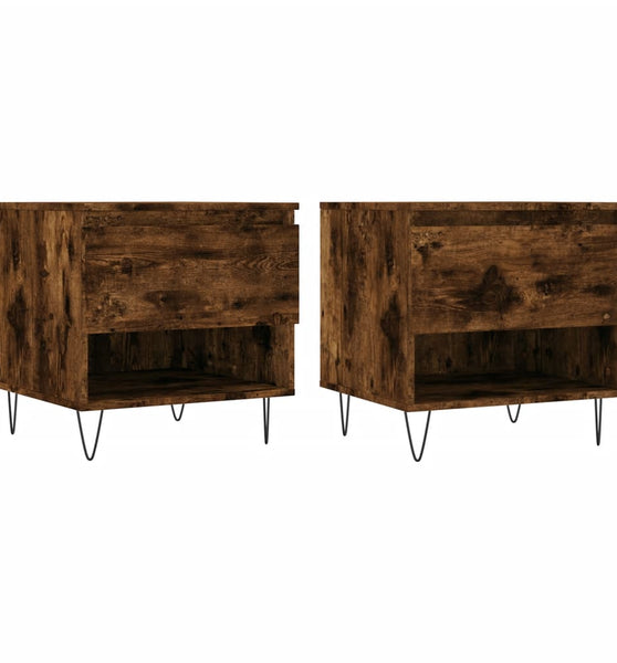 Couchtische 2 Stk. Räuchereiche 50x46x50 cm Holzwerkstoff