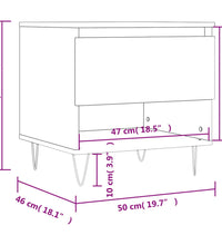 Couchtisch Braun Eichen-Optik 50x46x50 cm Holzwerkstoff