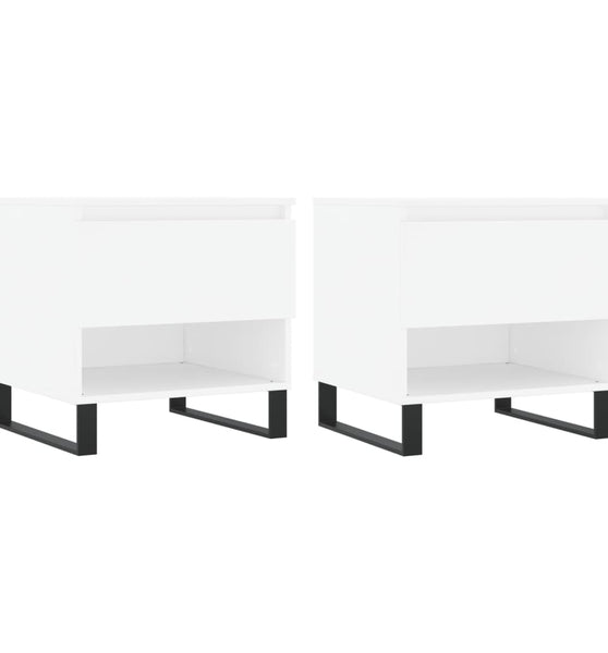 Couchtische 2 Stk. Weiß 50x46x50 cm Holzwerkstoff