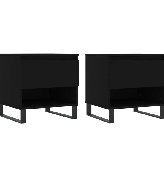 Couchtische 2 Stk. Schwarz 50x46x50 cm Holzwerkstoff