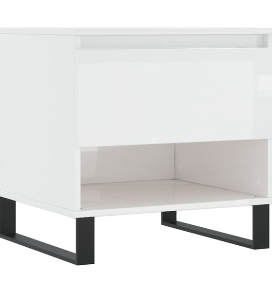 Couchtisch Hochglanz-Weiß 50x46x50 cm Holzwerkstoff