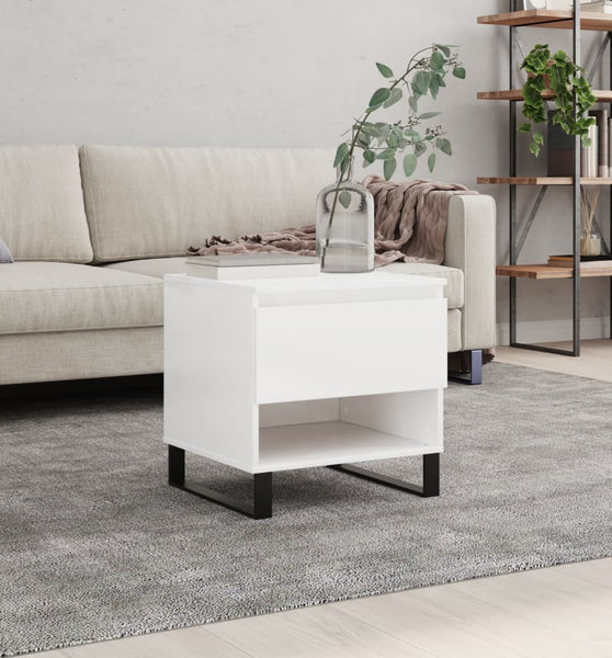 Couchtisch Hochglanz-Weiß 50x46x50 cm Holzwerkstoff