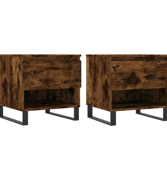 Couchtische 2 Stk. Räuchereiche 50x46x50 cm Holzwerkstoff
