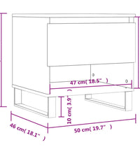 Couchtisch Grau Sonoma 50x46x50 cm Holzwerkstoff