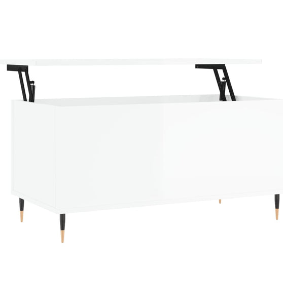 Couchtisch Hochglanz-Weiß 90x44,5x45 cm Holzwerkstoff