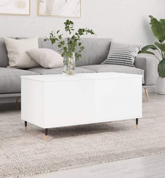 Couchtisch Hochglanz-Weiß 90x44,5x45 cm Holzwerkstoff