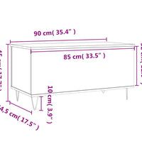 Couchtisch Hochglanz-Weiß 90x44,5x45 cm Holzwerkstoff