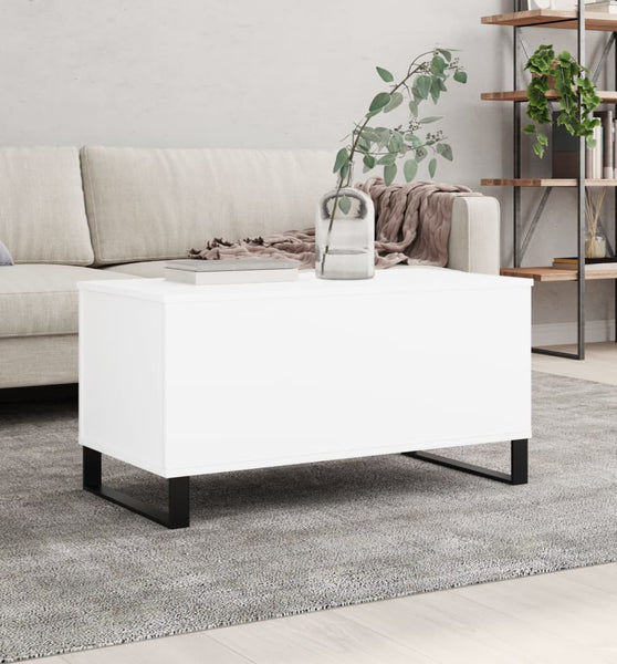 Couchtisch Weiß 90x44,5x45 cm Holzwerkstoff