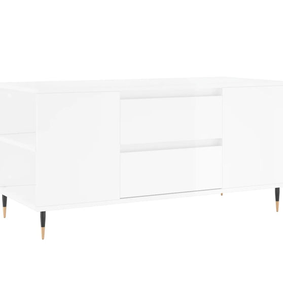 Couchtisch Hochglanz-Weiß 102x44,5x50 cm Holzwerkstoff