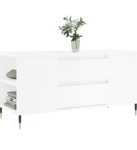 Couchtisch Hochglanz-Weiß 102x44,5x50 cm Holzwerkstoff