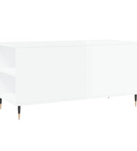Couchtisch Hochglanz-Weiß 102x44,5x50 cm Holzwerkstoff