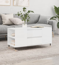 Couchtisch Hochglanz-Weiß 102x44,5x50 cm Holzwerkstoff