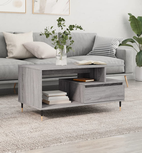 Couchtisch Grau Sonoma 90x49x45 cm Holzwerkstoff