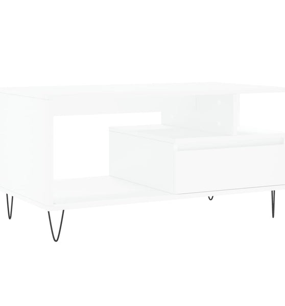 Couchtisch Weiß 90x49x45 cm Holzwerkstoff