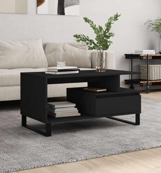 Couchtisch Schwarz 90x49x45 cm Holzwerkstoff