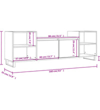 TV-Schrank Betongrau 160x35x55 cm Holzwerkstoff