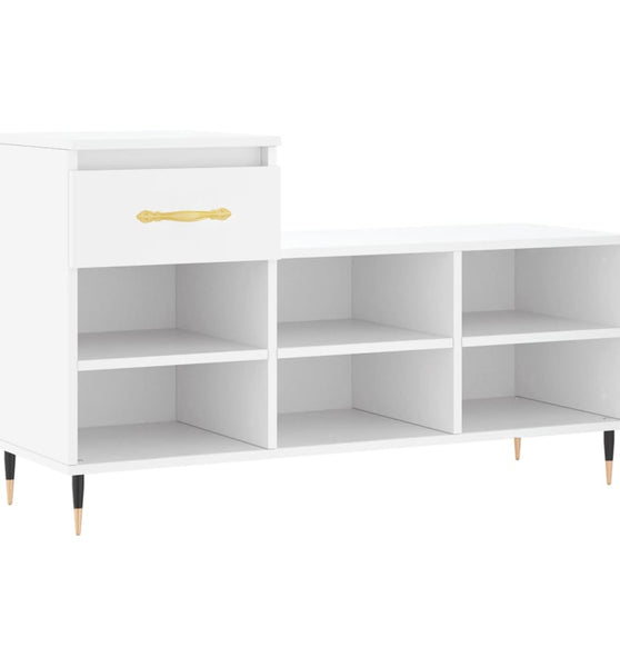 Schuhregal Weiß 102x36x60 cm Holzwerkstoff