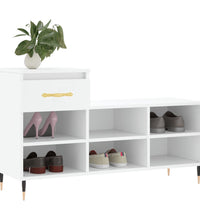 Schuhregal Weiß 102x36x60 cm Holzwerkstoff