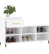 Schuhregal Weiß 102x36x60 cm Holzwerkstoff