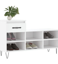 Schuhregal Weiß 102x36x60 cm Holzwerkstoff