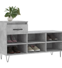 Schuhregal Betongrau 102x36x60 cm Holzwerkstoff