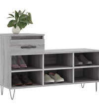 Schuhregal Grau Sonoma 102x36x60 cm Holzwerkstoff