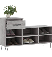 Schuhregal Grau Sonoma 102x36x60 cm Holzwerkstoff