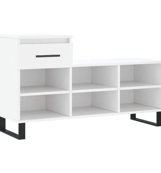 Schuhregal Weiß 102x36x60 cm Holzwerkstoff