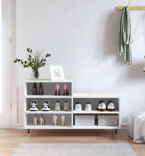Schuhregal Weiß 102x36x60 cm Holzwerkstoff