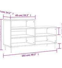 Schuhregal Schwarz 102x36x60 cm Holzwerkstoff