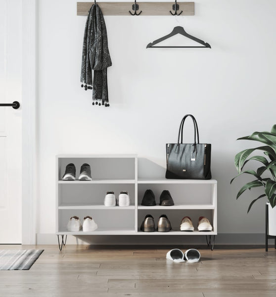 Schuhregal Weiß 102x36x60 cm Holzwerkstoff