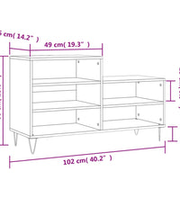 Schuhregal Schwarz 102x36x60 cm Holzwerkstoff