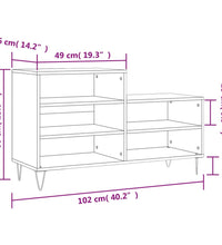 Schuhregal Hochglanz-Weiß 102x36x60 cm Holzwerkstoff