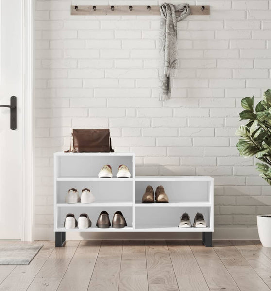 Schuhregal Weiß 102x36x60 cm Holzwerkstoff